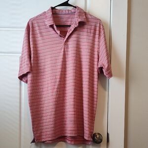 johnnie-O Pink Striped Polo Shirt